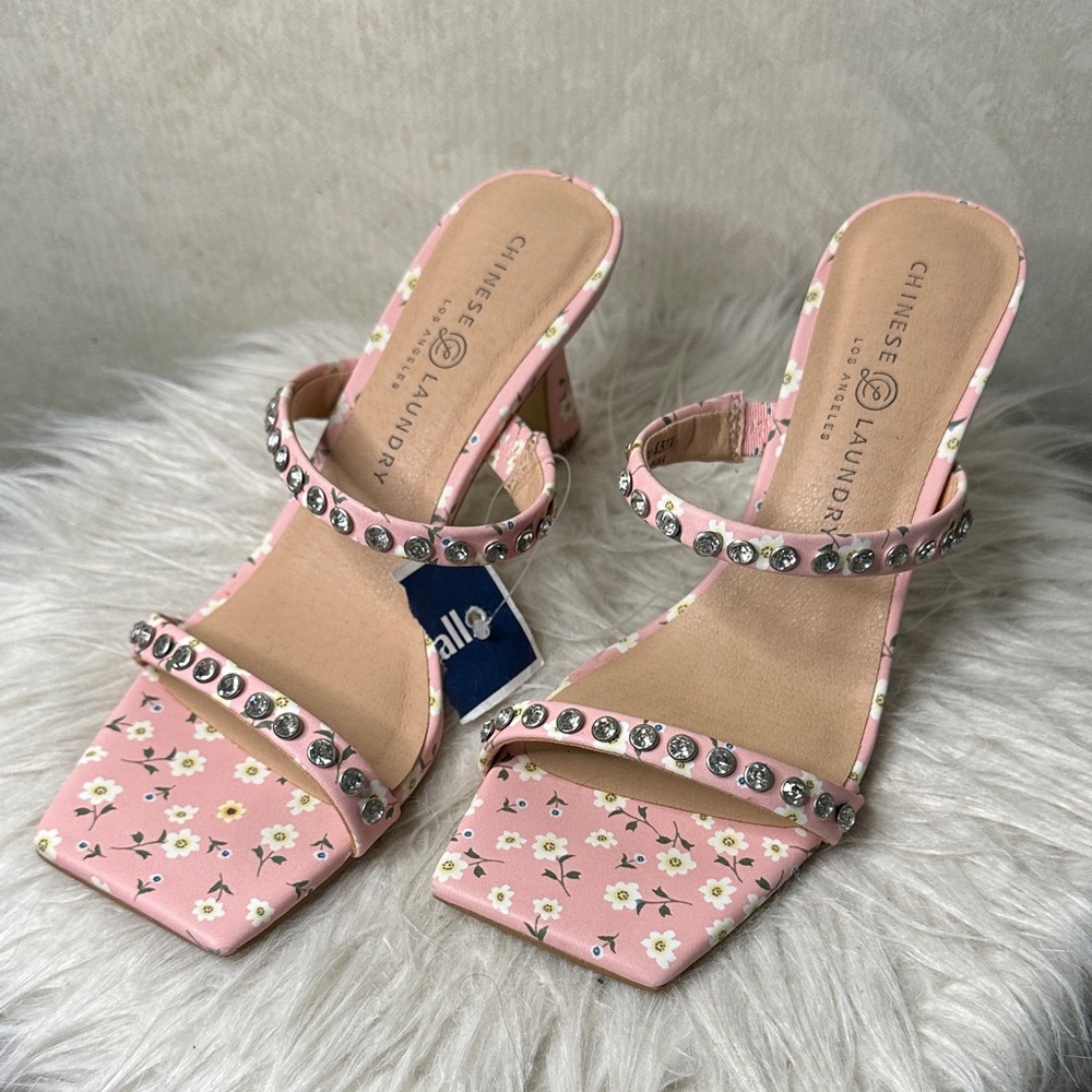 Chinese Laundry Pink Floral Heeled Sandals
